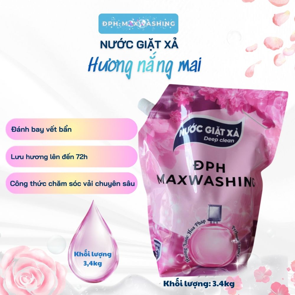 Nước giặt xả ĐPH – MAXWASHING hương nắng mai 3.4kg
