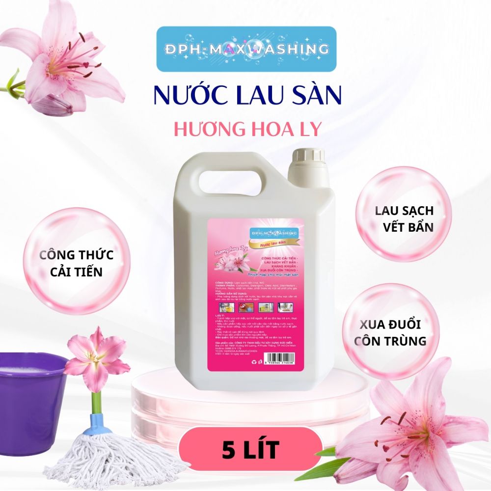 Nước lau sàn ĐPH – MAXWASHING Hương hoa ly 5 lít Nước lau sàn ĐPH – MAXWASHING Hương hoa ly 5 lít