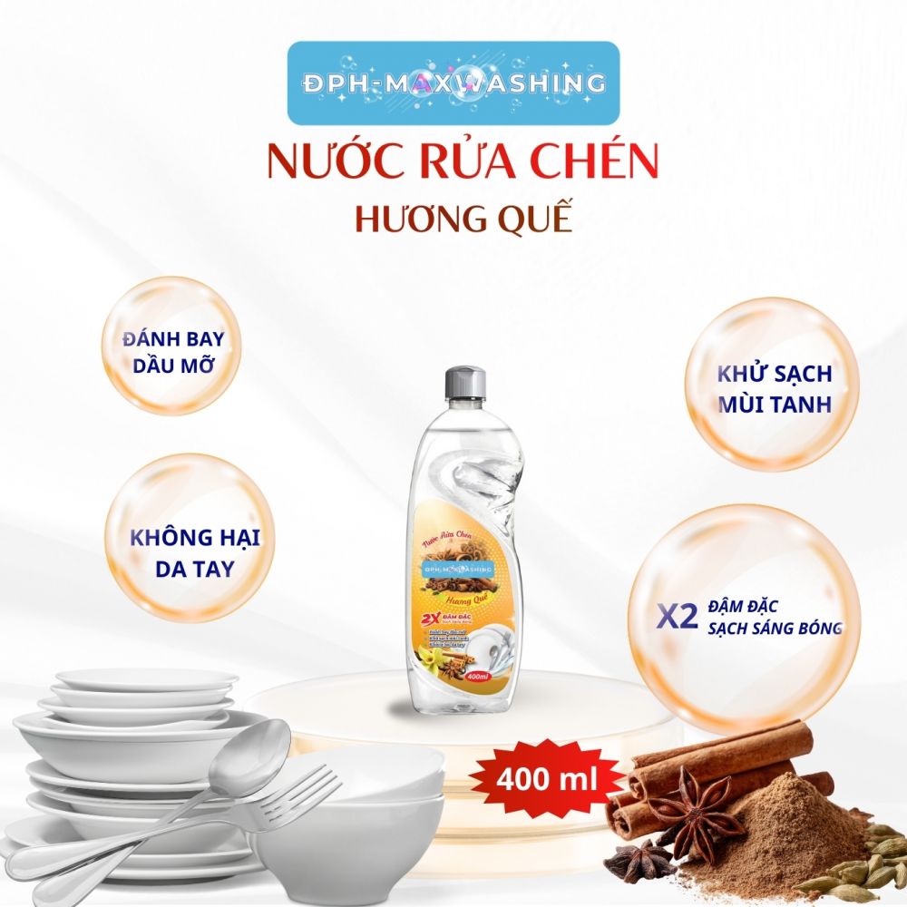 Nước rửa chén ĐPH – MAXWASHING Hương quế 400ml