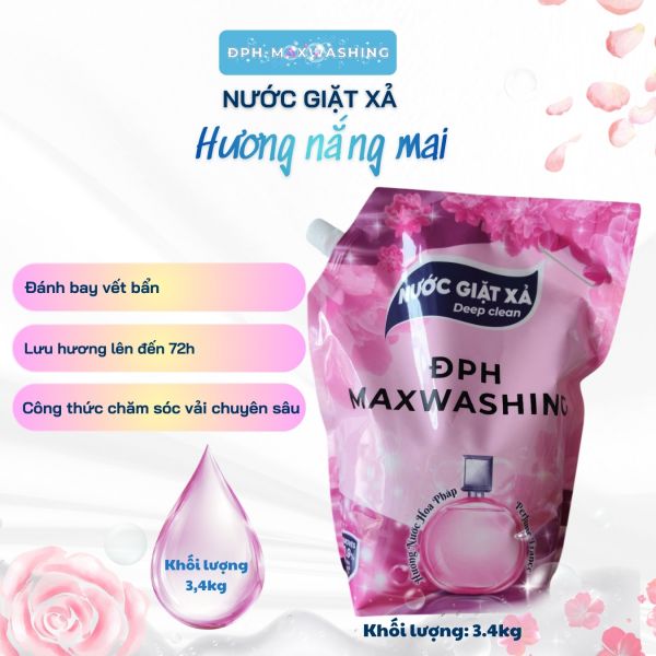 Nước giặt xả ĐPH – MAXWASHING hương nắng mai 3.4kg Nước giặt xả ĐPH – MAXWASHING hương nắng mai 3.4kg