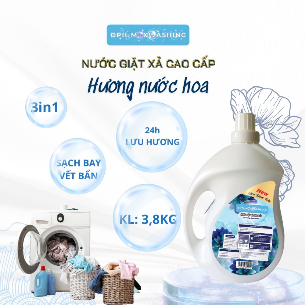 Nước giặt xả cao cấp ĐPH – MAXWASHING hương nước hoa 3.8kg Nước giặt xả cao cấp ĐPH – MAXWASHING hương nước hoa 3.8kg
