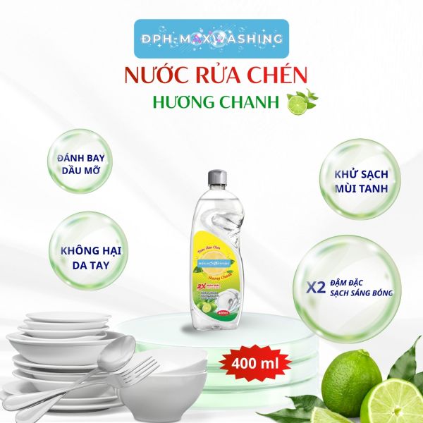 Nước rửa chén ĐPH – MAXWASHING Hương chanh 400ml Nước rửa chén ĐPH – MAXWASHING Hương chanh 400ml