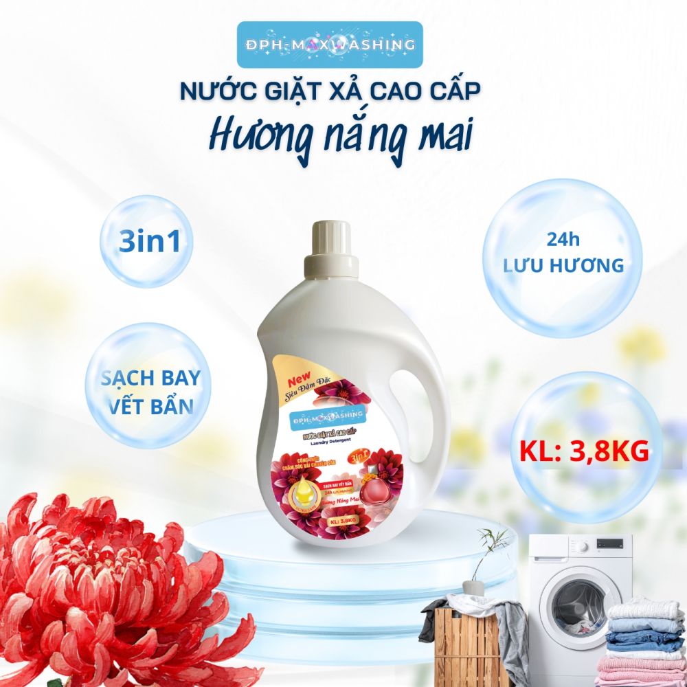 Nước giặt ĐPH – MAXWASHING xả cao cấp hương nắng mai 3,8kg Nước giặt ĐPH – MAXWASHING xả cao cấp hương nắng mai 3,8kg