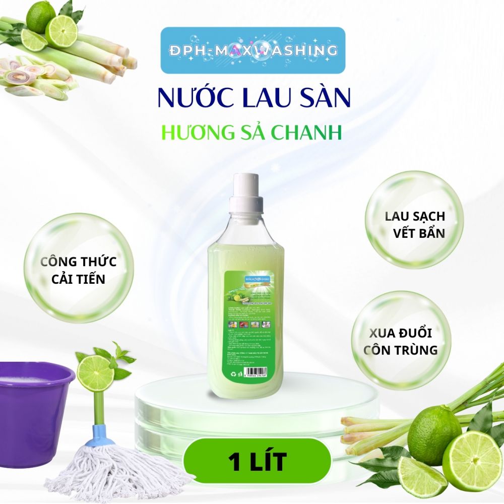 Nước lau sàn ĐPH – MAXWASHING Hương sả chanh 1 lít Nước lau sàn ĐPH – MAXWASHING Hương sả chanh 1 lít