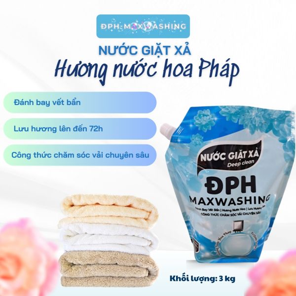 Nước giặt xả ĐPH – MAXWASHING hương nước hoa Pháp 3kg Nước giặt xả ĐPH – MAXWASHING hương nước hoa Pháp 3kg