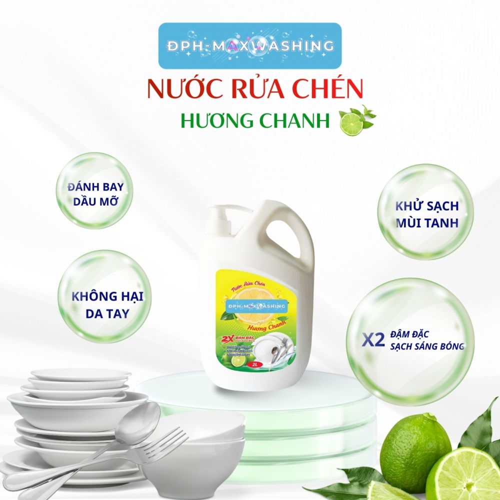 Nước rửa chén ĐPH – MAXWASHING hương chanh 2 lít Nước rửa chén ĐPH – MAXWASHING hương chanh 2 lít